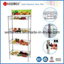 Supermaket Store Metal Fruit Fruit Display Rack avec panier, NSF Approval